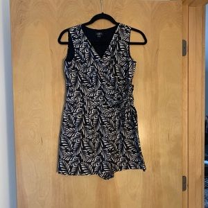 LOFT black and white tropical romper